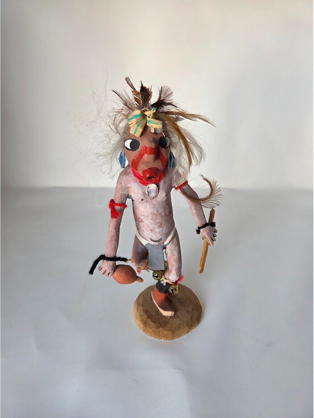 Handmade Vintage Kachina Doll Hopi Style Feathered Dance Figure Southwest Decor